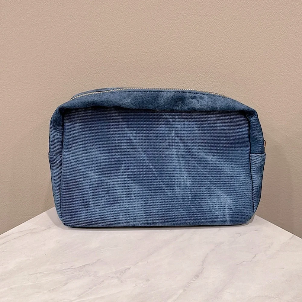 🌸3/$20 Demin Travel Pouch with Colorful Lettering🌸